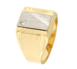 Anello Uomo Oro Giallo Bianco GL101392