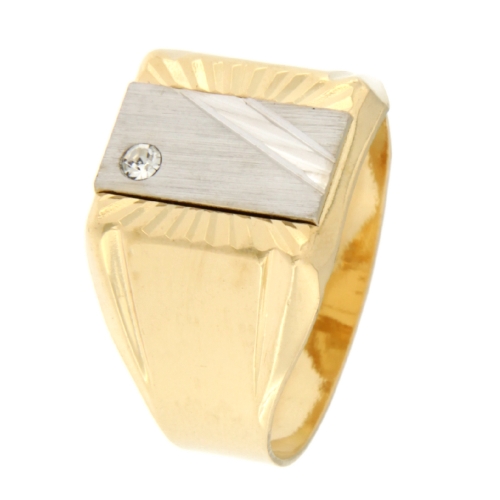 Men&#39;s Ring in White Yellow Gold GL101392