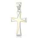 White Yellow Gold Cross Pendant GL101396