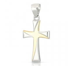 White Yellow Gold Cross Pendant GL101396