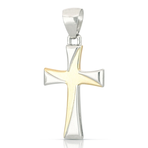 White Yellow Gold Cross Pendant GL101396