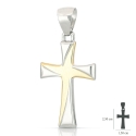 White Yellow Gold Cross Pendant GL101396