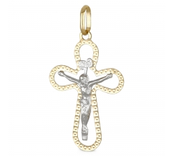 White Yellow Gold Cross Pendant GL101397