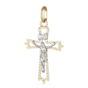 White Yellow Gold Cross Pendant GL101398