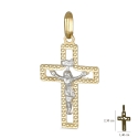 White Yellow Gold Cross Pendant GL101401