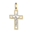 White Yellow Gold Cross Pendant GL101401