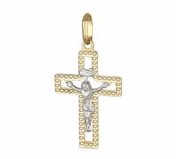 White Yellow Gold Cross Pendant GL101401