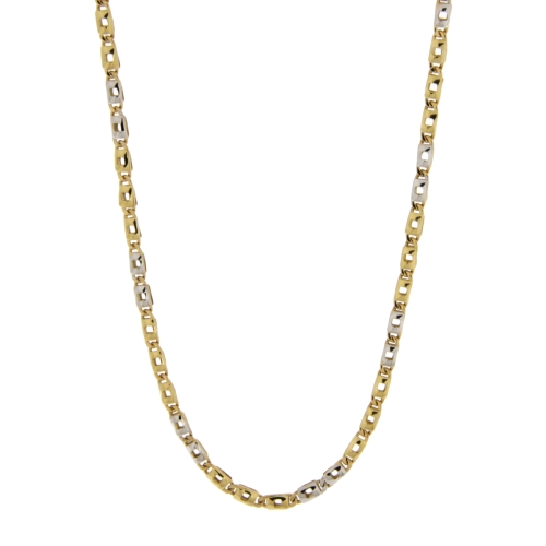 Collana Uomo Oro Giallo Bianco GL101411