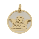 White Yellow Gold Angel Pendant GL101415