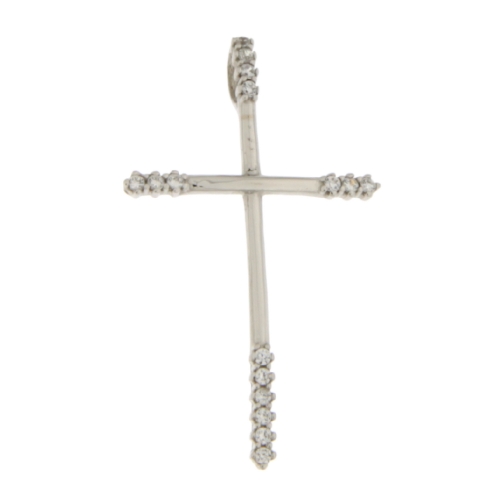 White Gold Cross Pendant GL101418