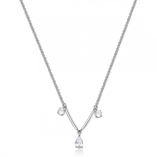 Brosway Collana Affinity In Acciaio 316L Oro 14K E Cubic Zirconia - Girocollo Donna BFF181