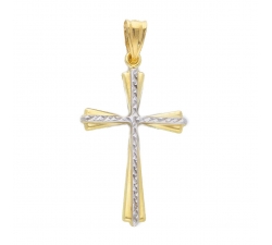 Herrenkreuz aus Gelb- und Weißgold GL-SON115817