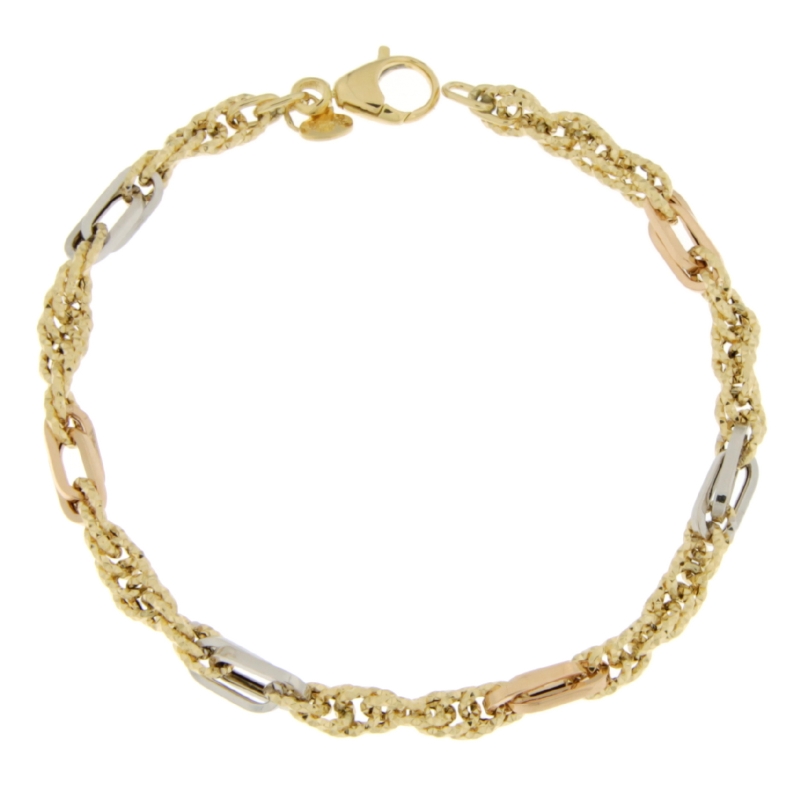 Bracciale Donna Oro Giallo Bianco GL100278