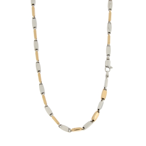 Collana Uomo Oro Bianco Rosa GL101442