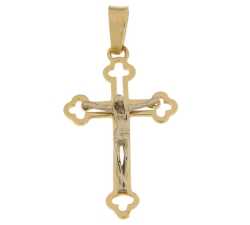 White Yellow Gold Cross Pendant GL101443