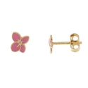 Yellow Gold Flower Earrings GL101446