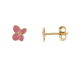 Yellow Gold Flower Earrings GL101446