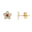 Yellow Gold Flower Earrings GL101447