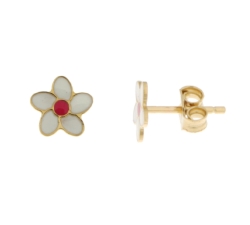 Yellow Gold Flower Earrings GL101447