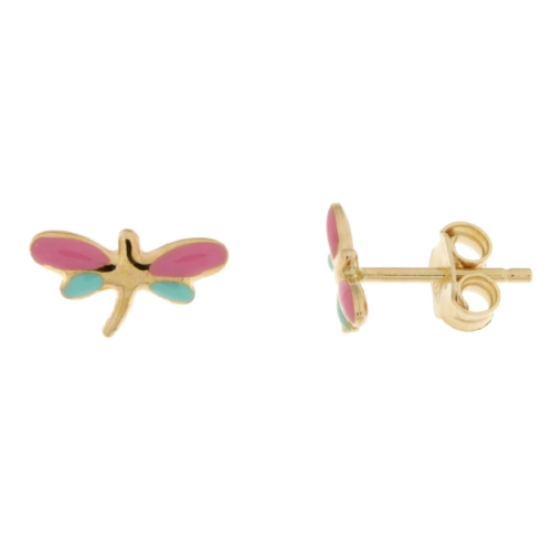 Yellow Gold Dragonfly Earrings GL101448