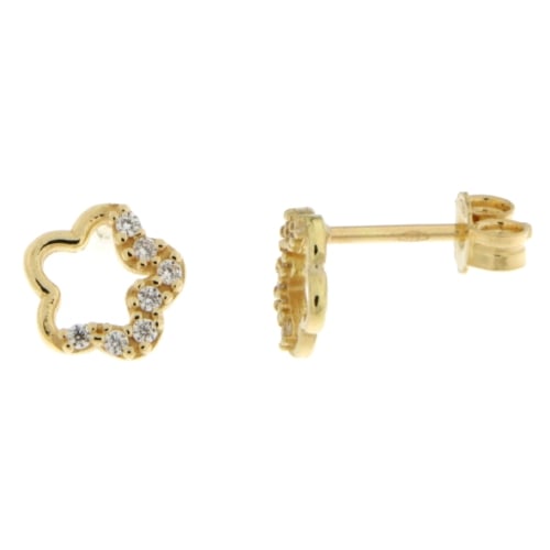 Yellow Gold Flower Earrings GL101449