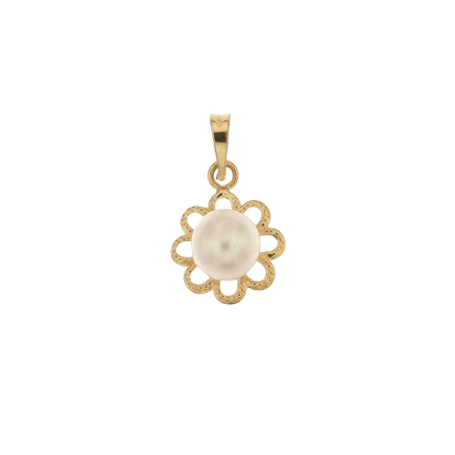 Yellow gold pendant with pearl 803321705512