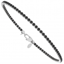 White Gold Tennis Bracelet with Black Stones GL101461