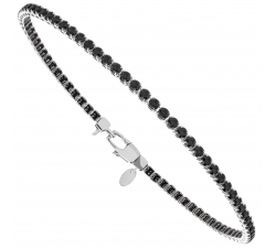 White Gold Tennis Bracelet with Black Stones GL101461