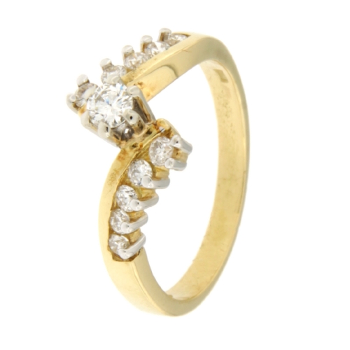 White Yellow Gold Women&#39;s Ring GL101469