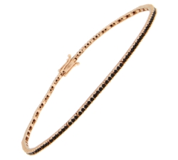 Roségoldenes Tennisarmband mit schwarzen Steinen GL101470