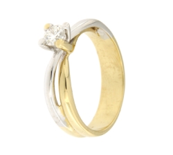 White Yellow Gold Women&#39;s Ring GL101471