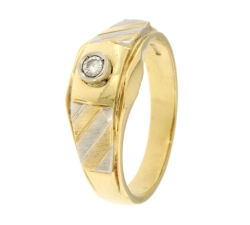 Men&#39;s Ring in White Yellow Gold GL101473