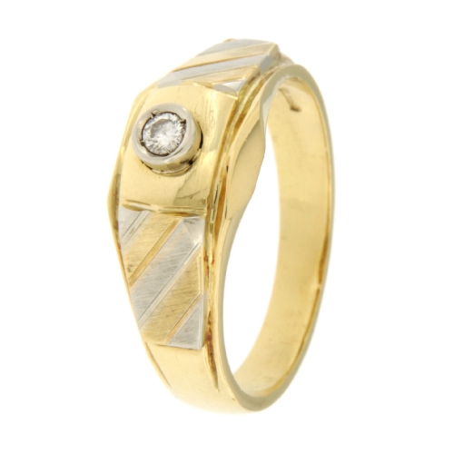 Men&#39;s Ring in White Yellow Gold GL101473