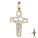 Weiß-Gelbgold-Kreuz-Anhänger GL101482