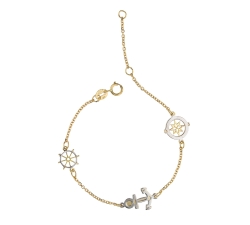 Children&#39;s Bracelet in White and Yellow Gold GL101485