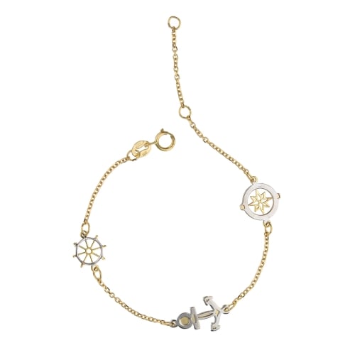 Children&#39;s Bracelet in White and Yellow Gold GL101485