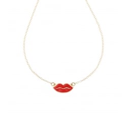 Collana Labbra Kiss Oro Giallo 18 KT GL101516