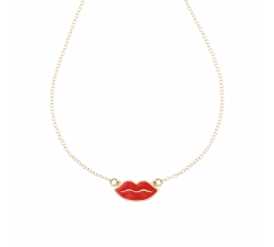 Lips Kiss Halskette aus 18 KT Gelbgold GL101516