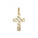 White Yellow Gold Cross Pendant GL101557