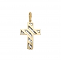 White Yellow Gold Cross Pendant GL101557