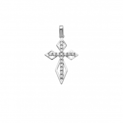 White Gold Cross Pendant GL101558