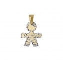 White Yellow Gold Baby Pendant GL101559