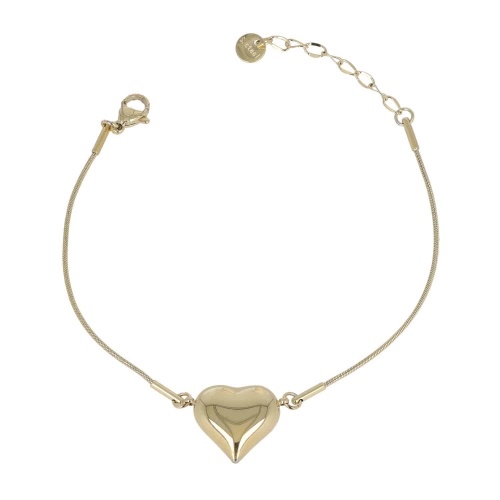 Bracciale Cuore Bombato Acciaio PVD Oro GLBJKS3049G