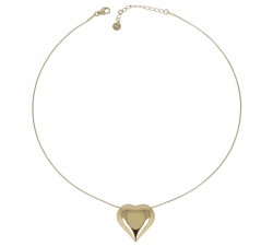Collana Cuore Bombato Acciaio PVD Oro GLBJKS6001G