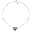 Rounded Heart Necklace Steel GLBJKS6001R