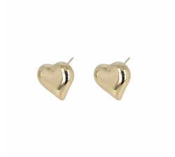 Domed Heart Earrings Steel PVD Gold GLBJKS9033G