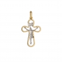 Ciondolo Croce Oro Giallo Bianco GL101573