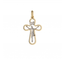 White Yellow Gold Cross Pendant GL101573