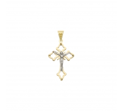 White Yellow Gold Cross Pendant GL101574