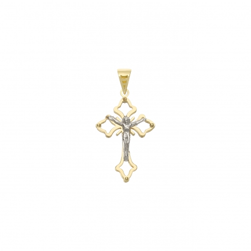 White Yellow Gold Cross Pendant GL101574